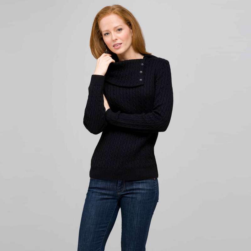 Long Sleeve Button Out Turtle Neck, , large