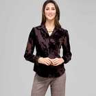 Long Sleeve Covered Placket Blouse, , small